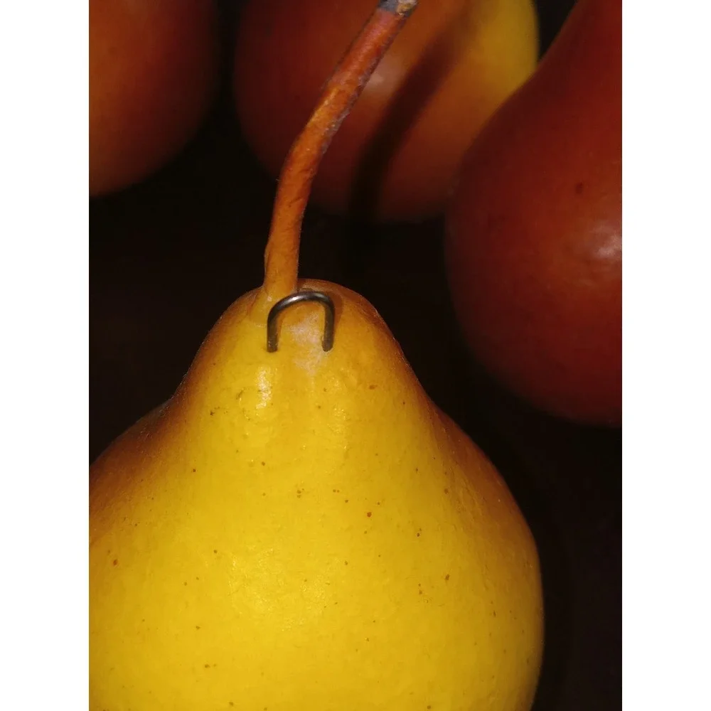 4 Pcs Yellow‎ Pears Ornaments Artificial Fruit Faux Realistic Decoration Autumn